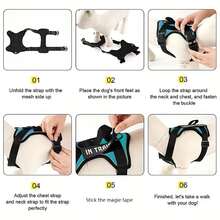1 Miếng Chống sốc Phản chiếu Thú cưng Ngực & Trở lại Dây đeo Với Tầm nhìn ban đêm Chức năng , Chó Áo vest Phong cách - màu đen - Xem 8