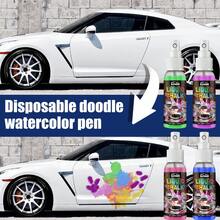 (Random Color) 1pc Washable Car Graffiti Spray Paint, For Car Body & Tyre Painting, Easy Clean - Multicolor - View 9