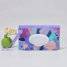 2-Piece/Set Wet Towel Container, Reusable Portable Wet Towel Bag, Wet Towel Dispenser Container, Travel Wet Towel Holder, Wet Towel Bag Portable Flip Self Sealing Wet Towel Dispenser, Pattern Arrangement Random,Colour Randomly Sent - Multicolor - View 3