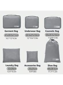 Somago Packing Cubes 6 Set Compression Space Saving Organizers For Suitcases And Luggage With Clothes Shoes Cosmetics Toiletries Storage Bags Travel Essentials - Grey - View 4