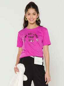 Teen Girls T-Shirts - Rosa Fucsia - Ver 1