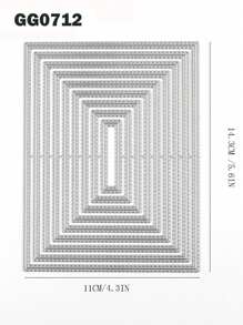 1 Juego De Troqueles De Corte Universal Con Línea Continua Interior Y Exterior: Formas De Rectángulo/cuadrado/círculo/óvalo/pentagrama/corazón - Plateado - Ver 7