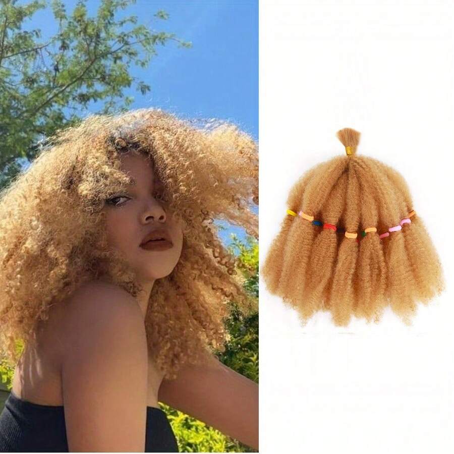 Springy Afro Twist Hair Marley Twist Braiding Hair Pre-Separated Kinky Twist Hair Braids Afro Kinky Bulk Afro Curly Synthetic Hair Short 12/16/24" Crochet Braiding Hair Extensions For American Women