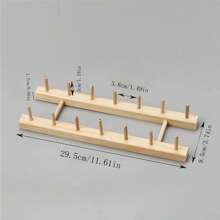 1 Miếng Bằng gỗ Chỉ may Đứng Hộp đựng - Màu be - Xem 2