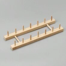 1 Miếng Bằng gỗ Chỉ may Đứng Hộp đựng - Màu be - Xem 4