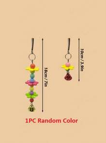1 pieza Campana con forma de flor y colores acrílicos con sonido para juguetes para mordedura de pájaros, universal para las cuatro estaciones, color y estilo aleatorio - Multicolor - Ver 6