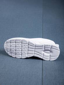 2023 Hàng mới đến Thoáng khí Nhẹ Dệt kim Lưới Giày thể thao Với Đơn giản Lace-up Và Màu thuần Thiết kế Đối với phụ nữ , Thích hợp Đối với Thể thao , Giải trí ,  chạy , Đi dạo , Chạy bộ , Đi bộ du lịch Đường bộ Và Phòng thể dục - trắng - Xem 8