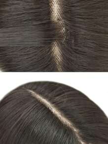 1-Piece Hand-Woven Synthetic Lace T-Part Wig In Ash Brown, 26 Inches, Natural And Realistic Long Curly Hair With A Center Part. - Brown - View 7