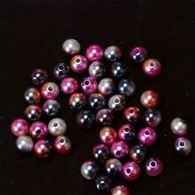 1 包红色和黄色渐变圆形直孔仿珍珠珠子，适用于珠宝制作女士 DIY 手链项链小型企业用品 - 6mm - 查看 16