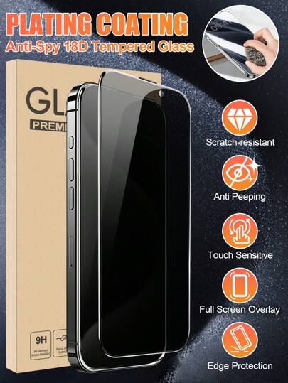 1 Stück neuer vollständiger Bildschirm Elektroplattierungs- und Seidendruck-Privacy-Schutzfilm kompatibel mit Apple iPhone 15/15 Pro Max/14/14 Pro Max/13/13 Pro Max. Bietet volle Anti-Spying Schutz in voller Betrachtungswinkel mit aktualisierter ölbeständiger Beschichtung. Wasserdicht und schweißfest. Die Berührung ist nicht markierend und immersiv mit einem super glatten Gefühl. Der Edge-Schutz für den Vollbildschirm verhindert ein Fallenlassen und die volle Transparenz verbessert die Hochauflösungs-Bildqualität. Es ist die beste Wahl, um die Privatsphäre zu schützen und sich um Ihr Handy zu kümmern. Die Größe ist für die iPhone X-15 Serie geeignet.