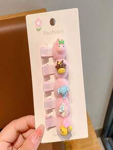 5 Piezas Pinzas De Pelo Colorido Para Las Niñas Con Flequillo Y Cabello Desordenado - Multicolor - Ver 1