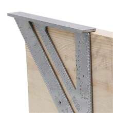 1pc Silver Cast Triangle Ruler With English Units, Right Angle Measuring Tool - Silver - View 1
