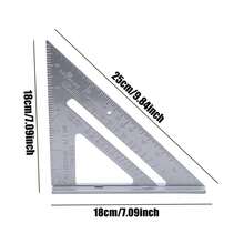 1pc Silver Cast Triangle Ruler With English Units, Right Angle Measuring Tool - Silver - View 3