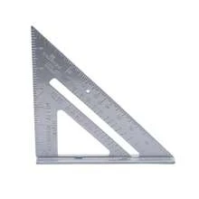 1pc Silver Cast Triangle Ruler With English Units, Right Angle Measuring Tool - Silver - View 2