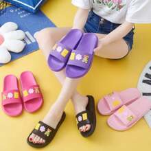 Sandalias para mujer con estampado de dibujos animados, sandalias resistentes y de buena calidad. - Morado - Ver 3