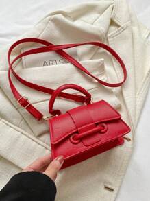 Bolsa pequeña cuadrada mini de popular de este año, nuevo bolso versátil de unicolor, bolso para mujer