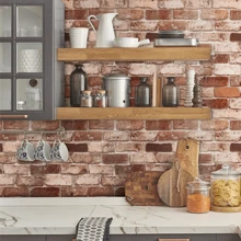 1 Cuộn Giấy dán tường PVC tự dính họa tiết gạch, Miếng dán chống dầu cho tủ bếp, Trang trí phòng ngủ, Miếng dán cải tạo, Tấm ốp tường bong tróc, Giấy dán tường, Giấy dán tường, Vật phẩm trang trí mùa xuân Làm mới ngôi nhà của bạn, Miếng dán trang trí Rama - Nhiều màu - Xem 4