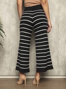 Women Sweater Pants - 黑色 - 查看 2