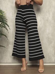 Women Sweater Pants - 黑色 - 查看 4