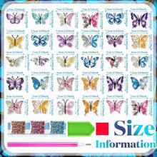 30pcs Summer Diamond Painting Fridge Magnet + Diamond Painting Kit Sticker For Fridge, Car, Metal Surface Decoration With 5d Diamond Art (Butterfly)