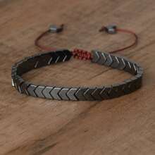 gxtbw 1pc Arrow Design Hematite Bracelet Balance Bracelet Meditation Calming Spiritual Protection Bracelet Gift - Black - View 14