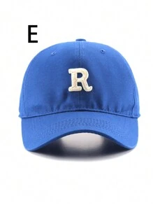 1pc Unisex R Embroidered Fashionable Baseball Cap - Multicolor - View 6
