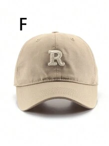 1pc Unisex R Embroidered Fashionable Baseball Cap - Multicolor - View 7