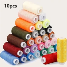 10pcs Random Colors Polyester Sewing Thread, Suitable For Sewing Lovers And Sock Manufacturers, Solid Home Use Yarn - Multicolor - View 1