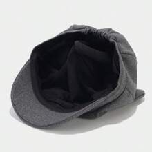 1pc Women's Cute Cat Ear Octagonal Cap British Style Vintage Knitted Newsboy Hat Winter Fall