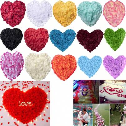 1200pcs Silk Rose Petals For Valentine's Day,Fake Rose Petals Proposal Decorations For Women,Bedroom Romantic Night,Wedding Party,Proposal Anniversary Flower Decorations Halloween
