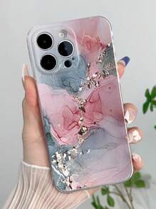 1pc Fashionable Marble Tpu Printed Phone Case Compatible With Iphone 15, Compatible With Pixel 6a, Compatible With Pixel 7, Compatible With Pixel 8, Compatible With Samsung S23plus,International Version, Not The Domestic Version - Multicolor - View 1