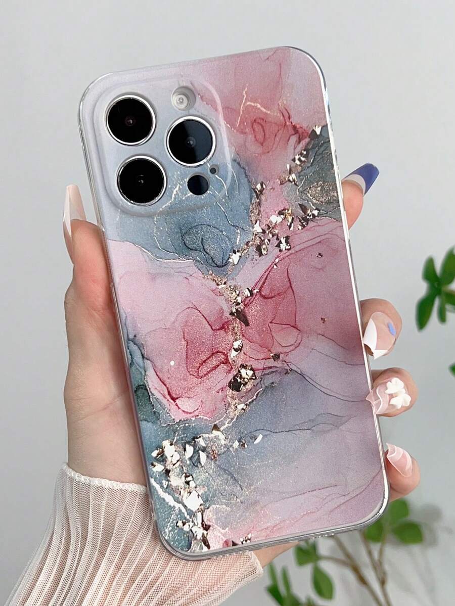 1pc Fashionable Marble Tpu Printed Phone Case Compatible With Iphone 15, Compatible With Pixel 6a, Compatible With Pixel 7, Compatible With Pixel 8, Compatible With Samsung S23plus,International Version, Not The Domestic Version - Multicolor - View 1