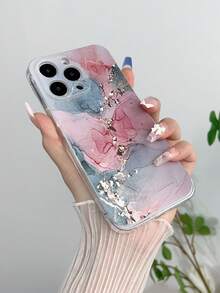 1pc Fashionable Marble Tpu Printed Phone Case Compatible With Iphone 15, Compatible With Pixel 6a, Compatible With Pixel 7, Compatible With Pixel 8, Compatible With Samsung S23plus,International Version, Not The Domestic Version - Multicolor - View 4