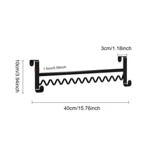 1/2件套双层床头铁挂钩衣架免钻安装宿舍学生衣架家用或宿舍床头挂钩 - 黑色 - 查看 2