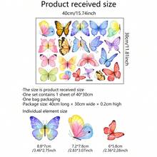 1 Pieza Mariposa De Colores Pintada A Mano Y Adhesiva Para Pegar En La Pared, Pegatina Para Decoración De Sala De Estar Y Dormitorio - Multicolor - Ver 7