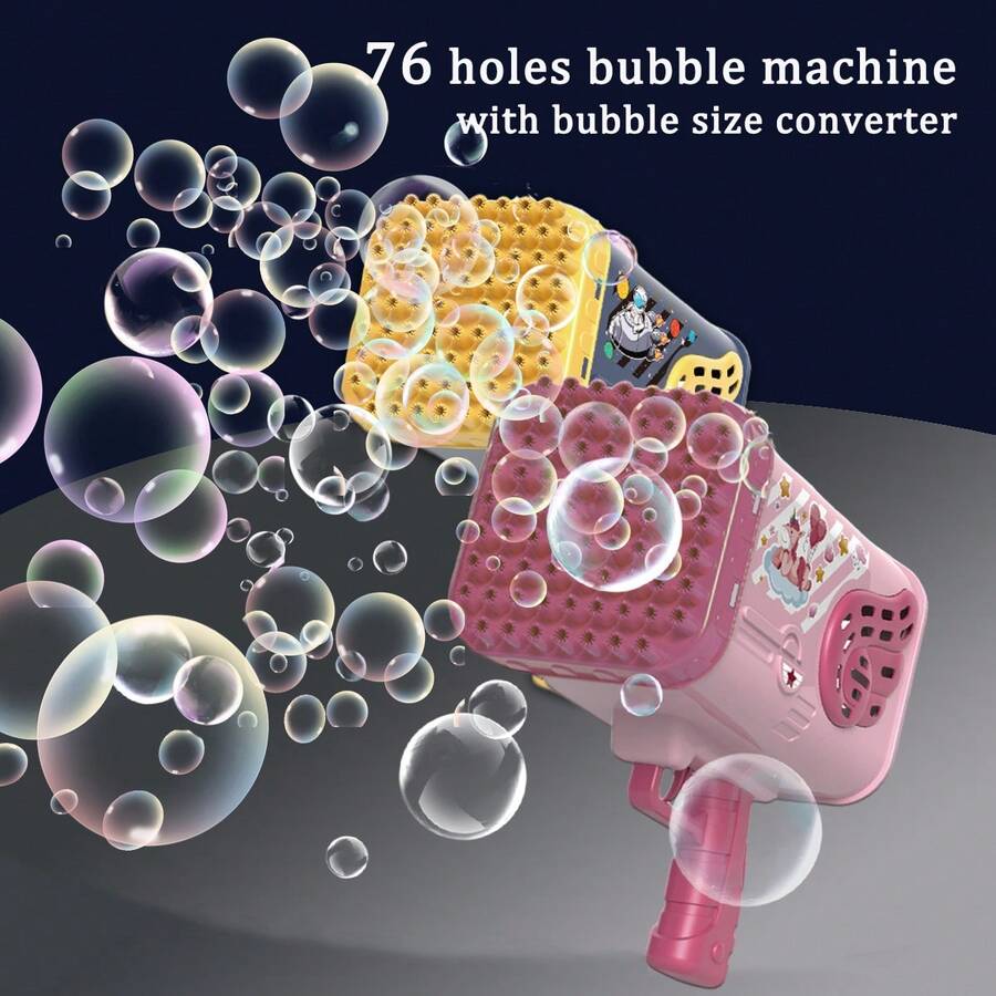 泡泡機槍玩具,帶燈泡泡槍,含泡泡液,76/69/40孔泡泡機,適用於兒童和成年人,戶外&室內慶祝生日和婚禮派對禮物 - 粉紅色泡泡機(不包含泡泡液)