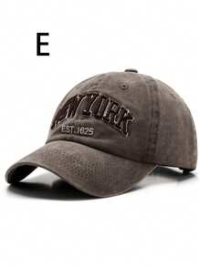 1pc Unisex Vintage Distressed Washed New York Embroidered Fashion Baseball Cap - Multicolor - View 17