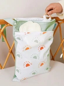 1 Bolsa húmeda-seca para pañales de tela de bebe, bolsas de viaje impermeables lavables, bolsa para playa, piscina, gimnasio para trajes de baño y ropa mojada con 2 bolsillos - Multicolor - Ver 7