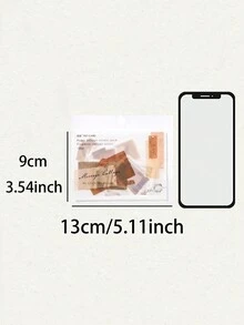 30入組復古創意手帳貼紙,diy手工藝術材料,用於節日禮物裝飾,個性化日記剪裁圖案 - 黃色 - 查看 11