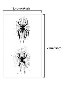 1套4片蜘蛛刺青貼紙,防水耐用,適用於男孩的手臂和脖子