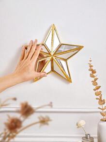 1 Pieza Creativa Retro 3d Resina Material Decoración De Pared De Espejo De Vidrio En Forma De Estrella Para Sala De Estar En Casa Portátil Instalación Diseño De Moda Decoración Para Dormitorio Regalo De Inauguración De La Casa Para Novia, Mejor Amiga, Familia