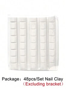 FULL BEAUTY 48 miếng keo dán móng tay màu trắng, đất sét, bùn, dụng cụ thực hành cố định có thể tái sử dụng, đồ dùng làm móng, dụng cụ làm móng, dụng cụ nghệ thuật làm móng, trở lại trường, móng tay, dụng cụ làm móng để ấn vào móng tay - trắng - Xem 5