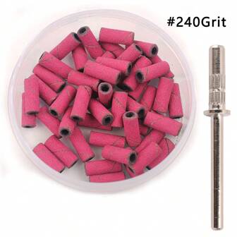 51 st mini nagelborr nagelbits borrspindel för naglar 3 mm slipband slipband för nagelborr för hemmasalong-Rose #240, nageltillbehör, nagelverktyg, nagelkonstverktyg, skolstart, naglar, nagelverktyg för press-on naglar