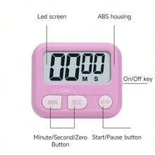 1入迷你便攜式視覺時間管理電子秒表,廚房計時器,化妝計時器,靜音學生計時器,倒數計時器 - 藍色 - 查看 6