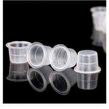 100pcs M Disposable Tattoo Ink Cups Plastic Pigment Clear Holder Container Caps Tattoo Permanent Makeup Microblading Supply