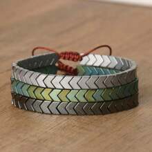 gxtbw 1pc Arrow Design Hematite Bracelet Balance Bracelet Meditation Calming Spiritual Protection Bracelet Gift