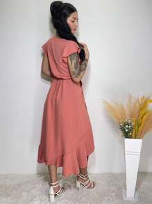 Women Dresses - 乾枯玫瑰色 - 查看 3