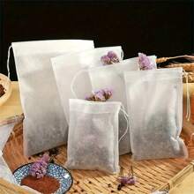 100pcs  Disposable Tea Bags With String And Heal Seal - Non-Woven Fabric Spice Filters For Tea Infuser - Convenient And Mess-Free Brewing