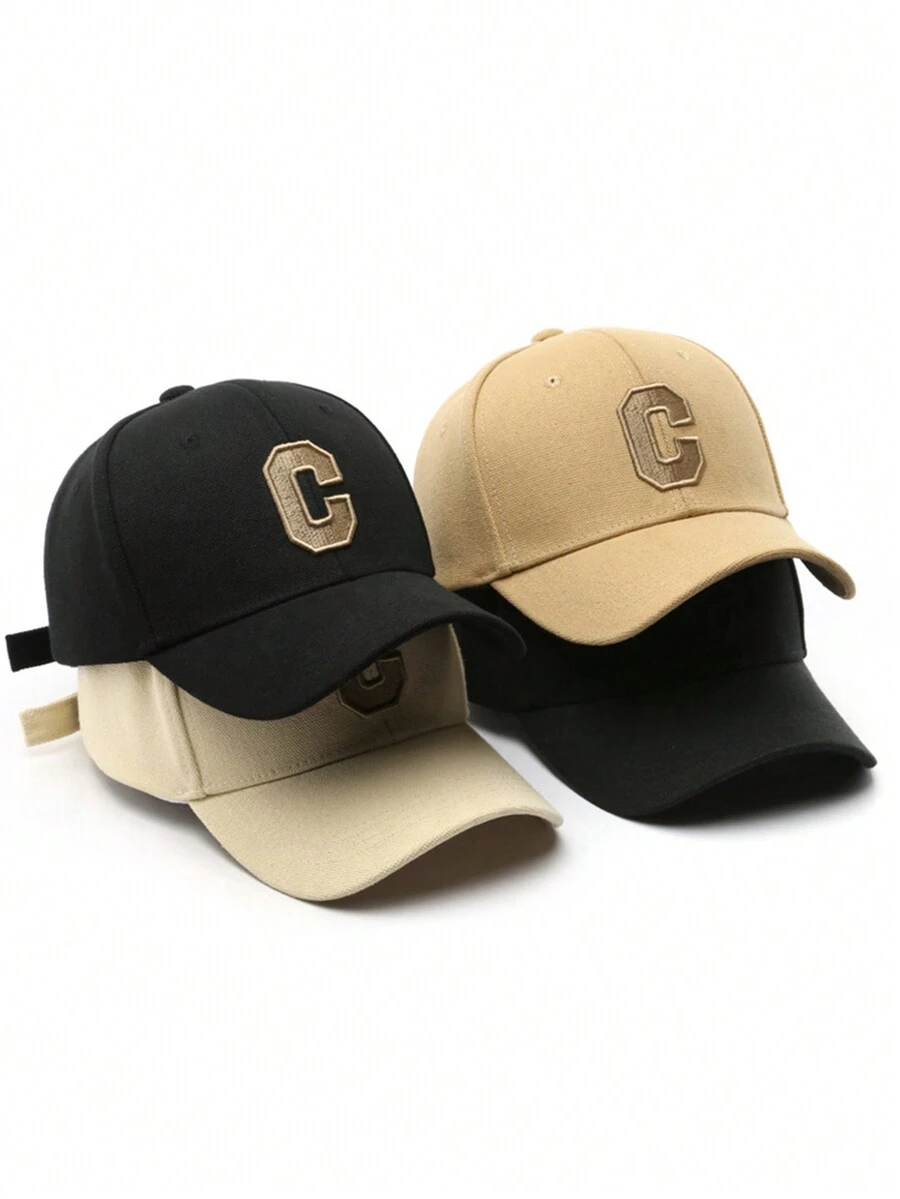 1pc Unisex Thick Brim C Letter Embroidered Fashion Baseball Cap - Multicolor - View 1