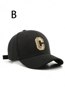 1pc Unisex Thick Brim C Letter Embroidered Fashion Baseball Cap - Multicolor - View 3
